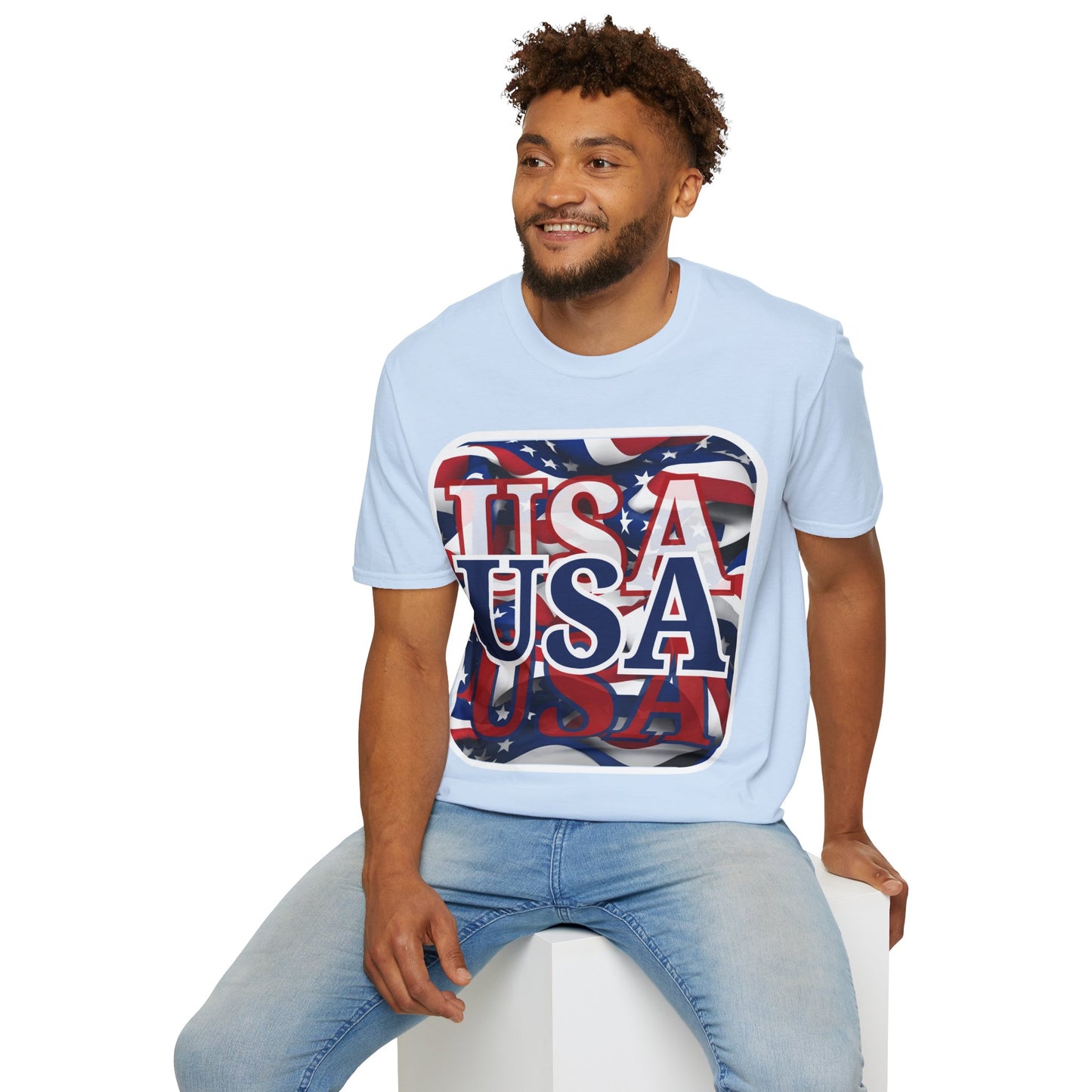 Red White and BLUE USA Patriot Light colors Unisex T-Shirt by theGreenDragonTavern.shop