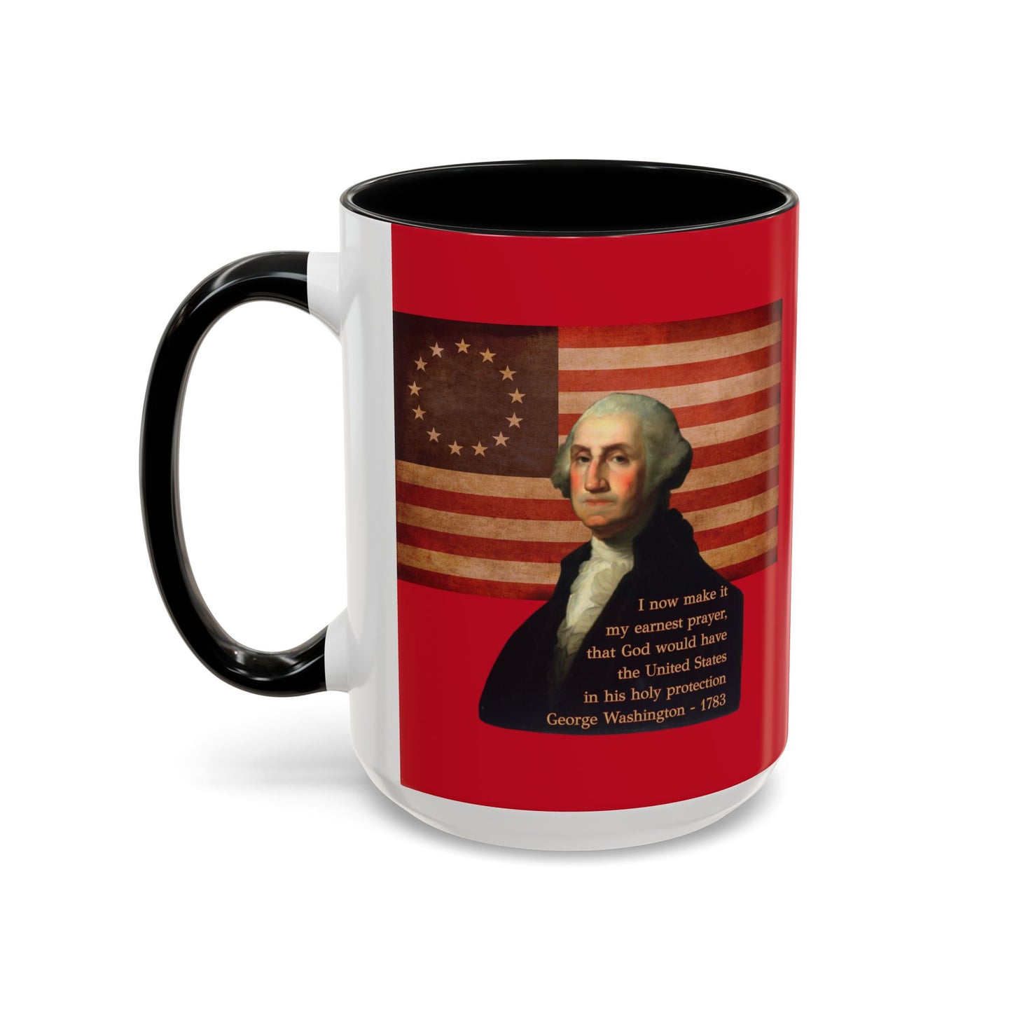 Washington's Earnest Prayer Red Accent Mug by theGreenDragonTavern.shop