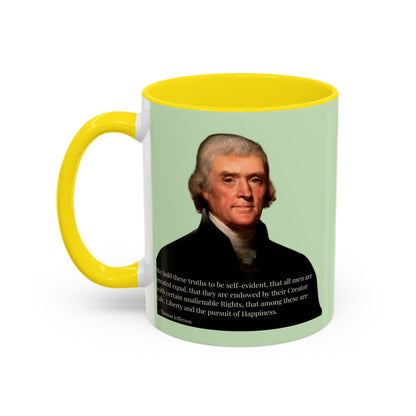 We hold these truths to be self-evident Light Green Accent Mug by theGreenDragonTavern.shop