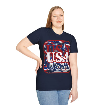 Red WHITE and Blue USA Patriot Dark colors Unisex T-Shirt by theGreenDragonTavern.shop