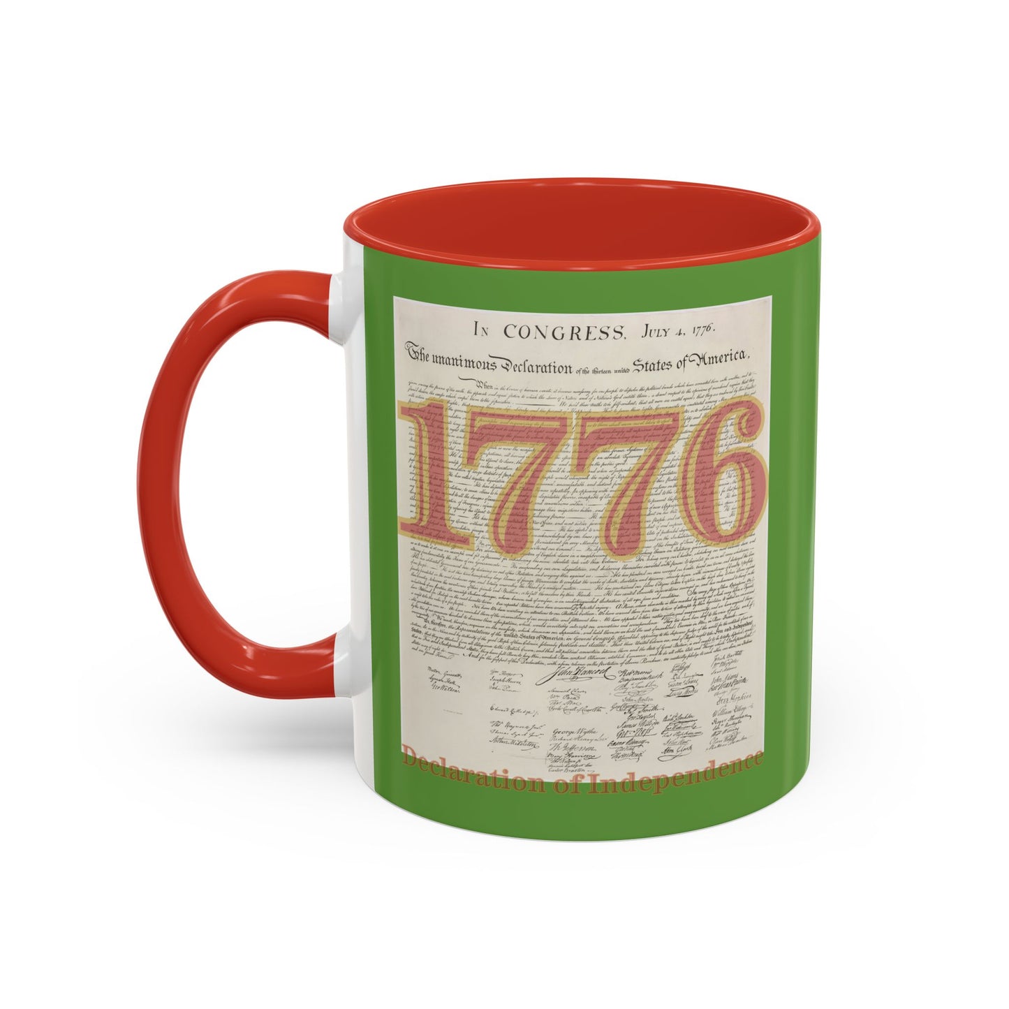 Declaration of Independence Green Accent Mug by theGreenDragonTavern.shop