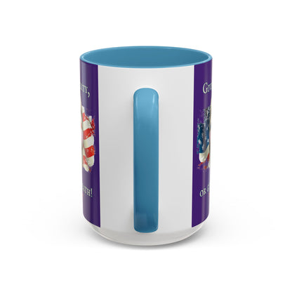 Vendetta, "Give me liberty, or give me death!" Purple Accent Mug by theGreenDragonTavern.shop