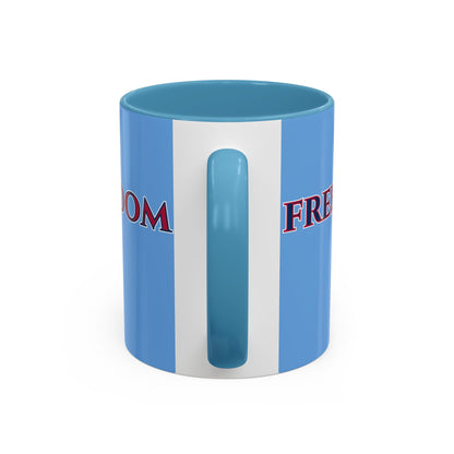 Freedom, Light Blue Accent Mug by theGreenDragonTavern.shop
