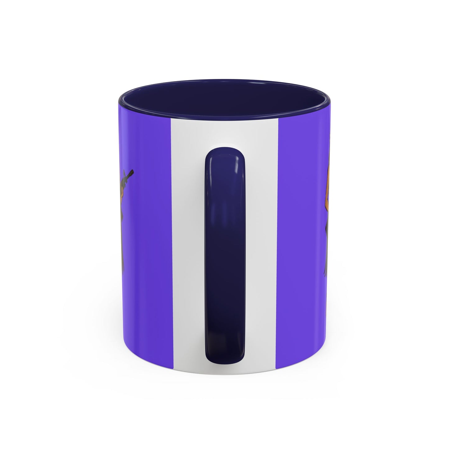 Hula Girl Packin' Heat Light Purple Accent Mug by theGreenDragonTavern.shop