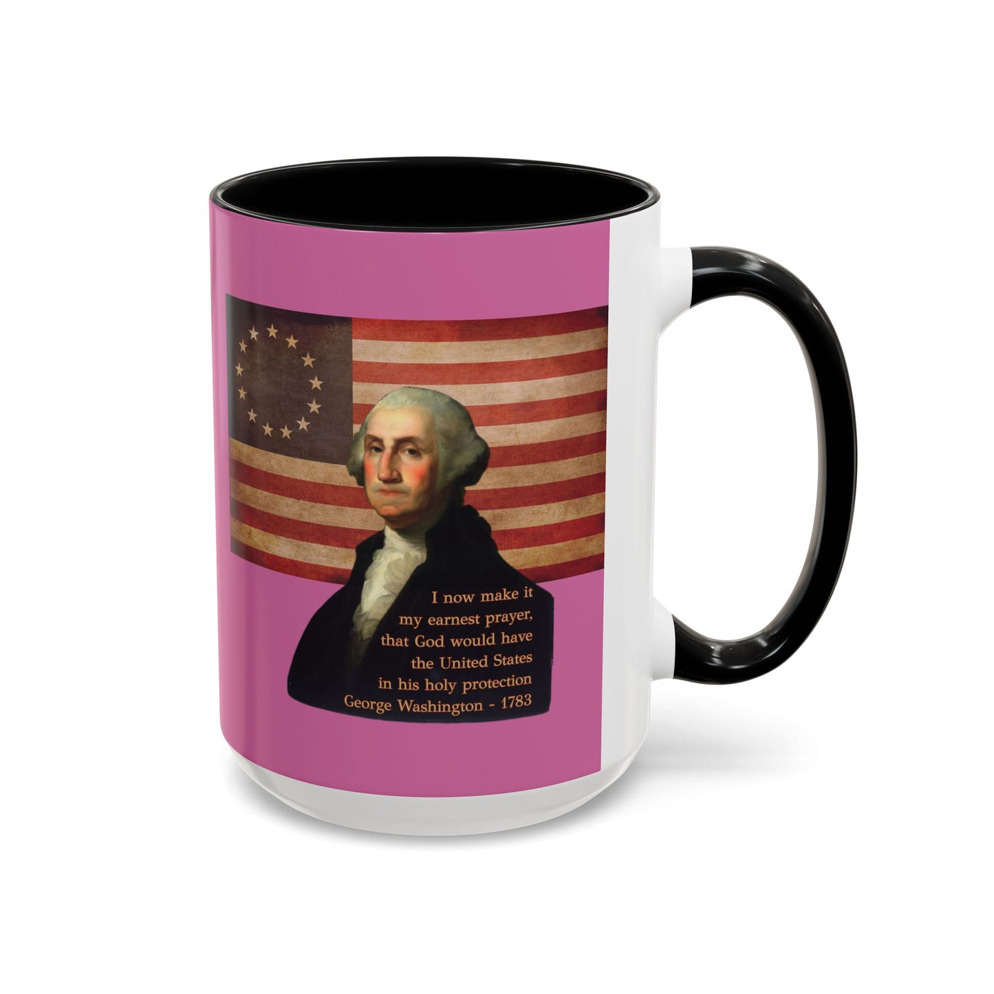 Washington's Earnest Prayer Pink Accent Mug by theGreenDragonTavern.shop