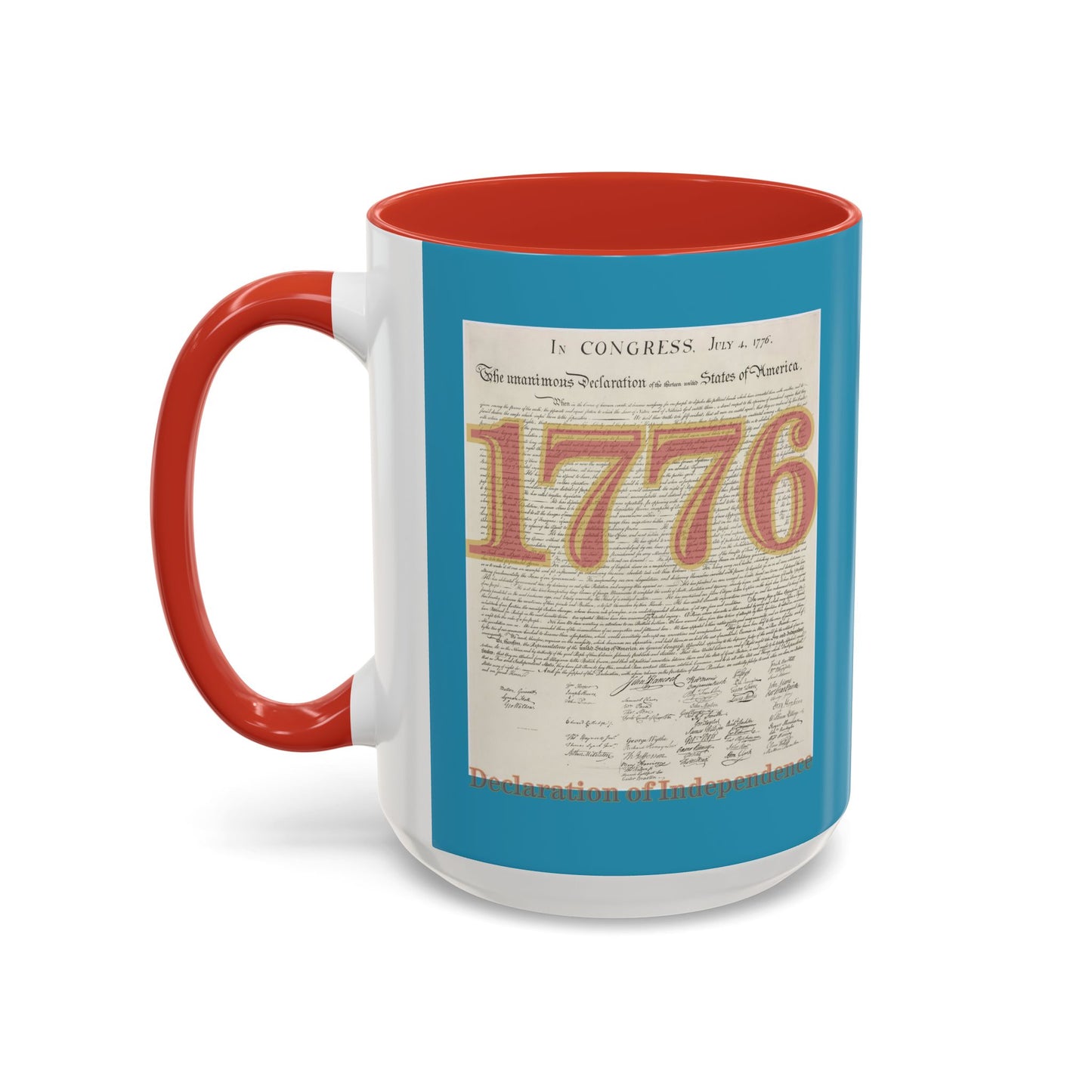 Declaration of Independence Turquoise Accent Mug by theGreenDragonTavern.shop