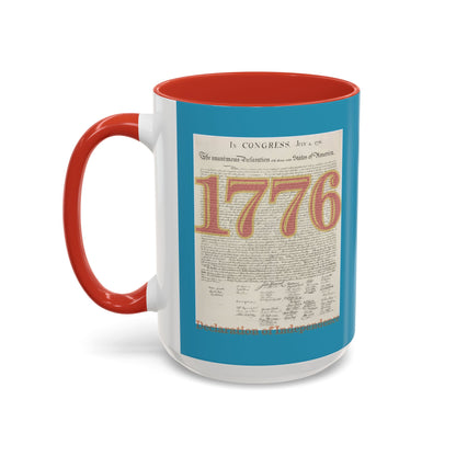 Declaration of Independence Turquoise Accent Mug by theGreenDragonTavern.shop