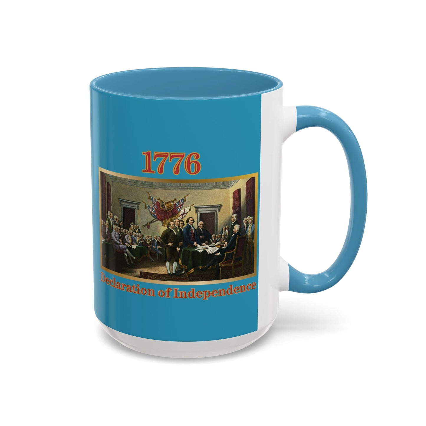 Declaration of Independence Turquoise Accent Mug by theGreenDragonTavern.shop