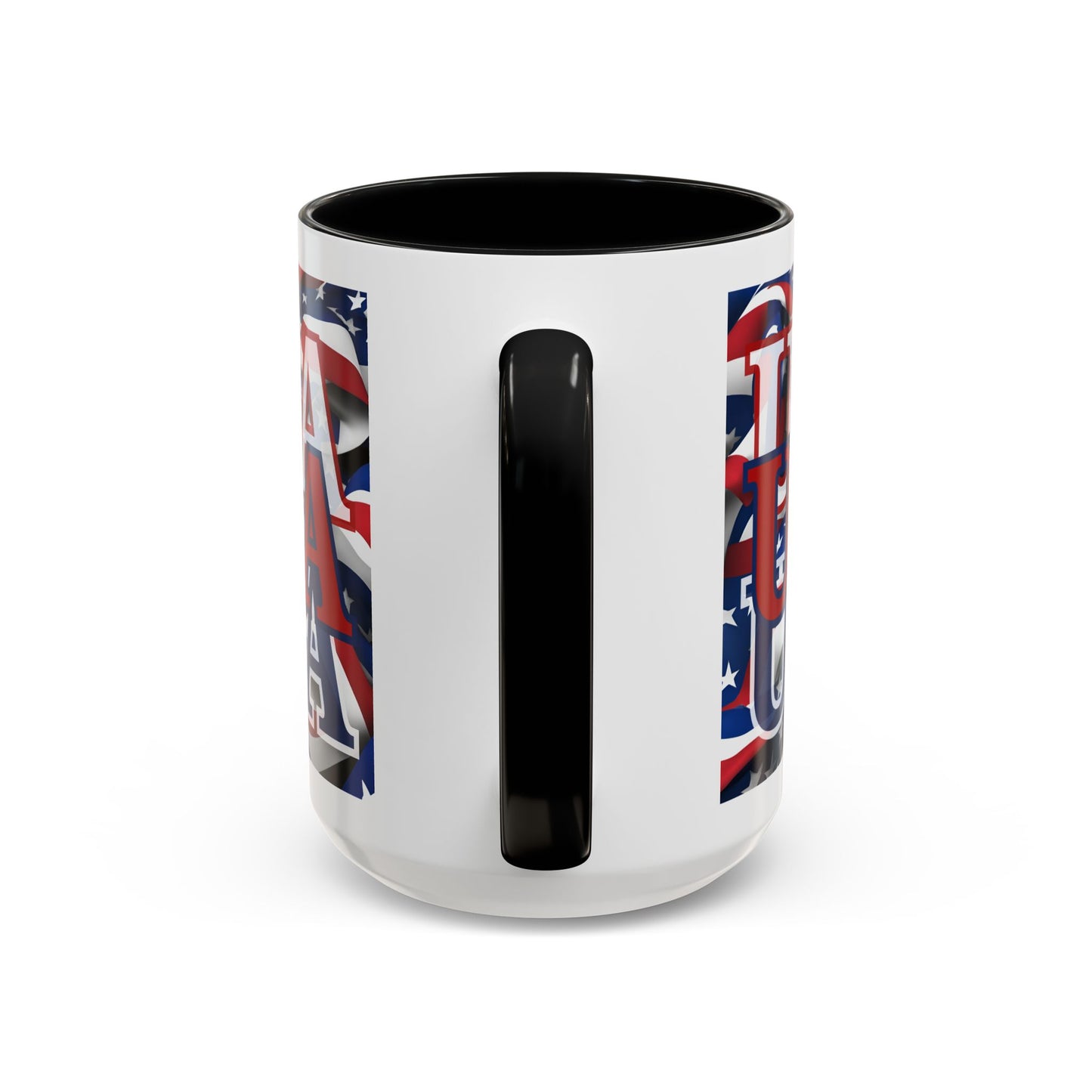 USA Red font Center Patriot White Accent Mug by theGreenDragonTavern.shop