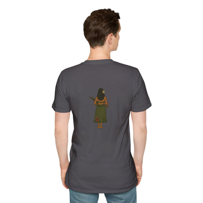 2-sided, Hula Girl Packin' Heat Dark colors Unisex T-Shirt by theGreenDragonTavern.shop