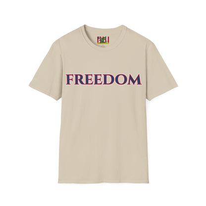 Freedom, Blue font, Light colors Unisex T-Shirt by theGreenDragonTavern.shop