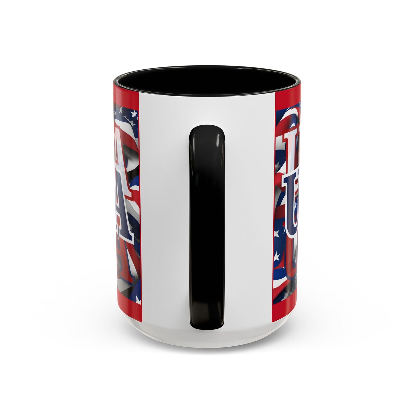 USA Blue font Center Patriot Red Accent Mug by theGreenDragonTavern.shop