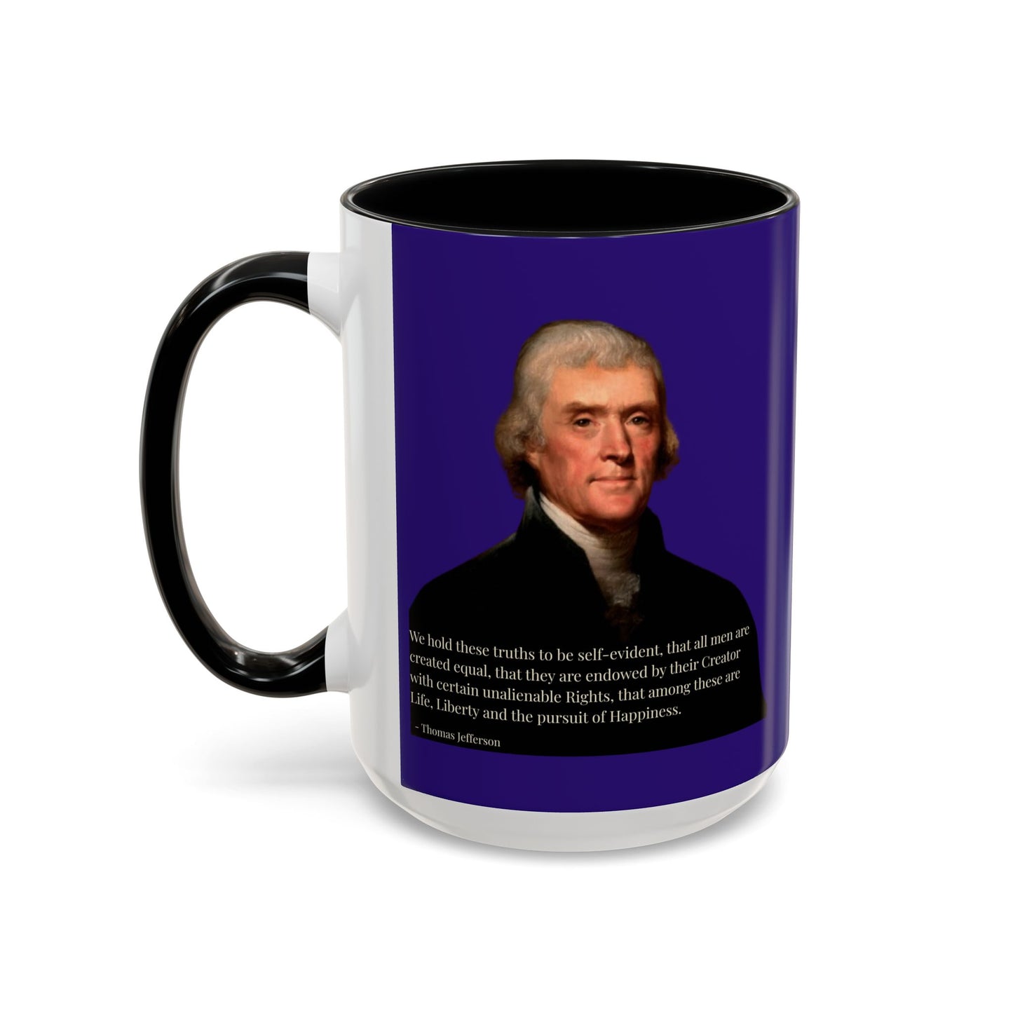 We hold these truths to be self-evident Dark Purple Accent Mug by theGreenDragonTavern.shop