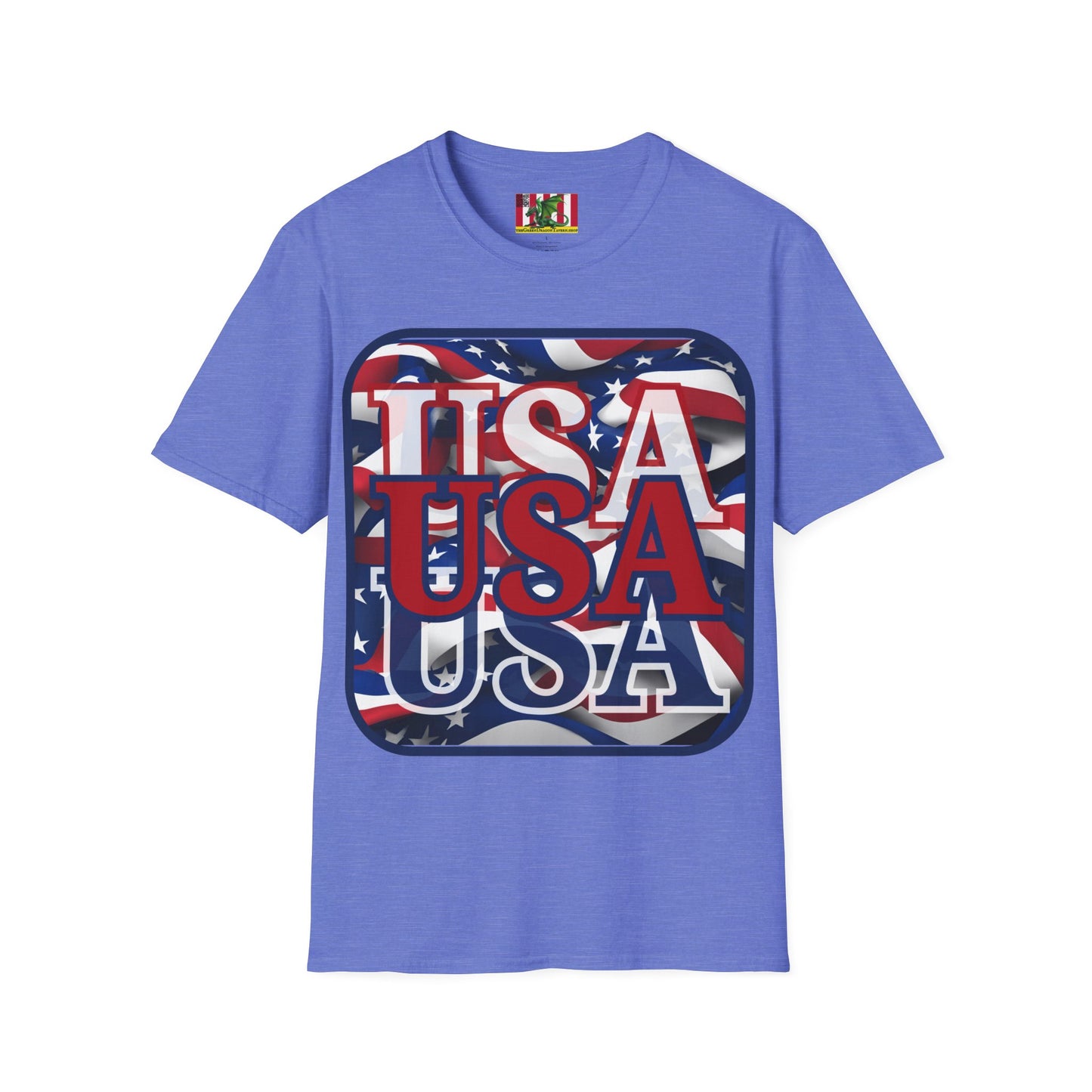 RED White and Blue USA Patriot Light colors Unisex T-Shirt by theGreenDragonTavern.shop