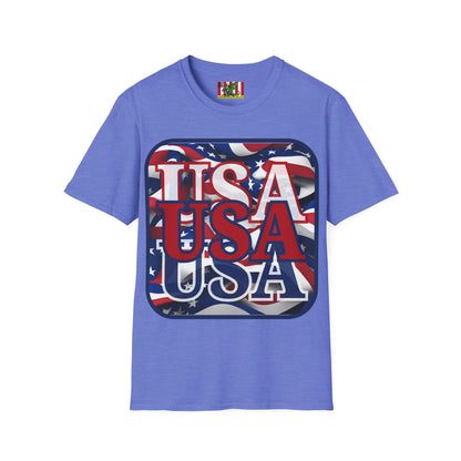RED White and Blue USA Patriot Light colors Unisex T-Shirt by theGreenDragonTavern.shop
