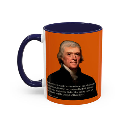 We hold these truths to be self-evident Orange Accent Mug by theGreenDragonTavern.shop