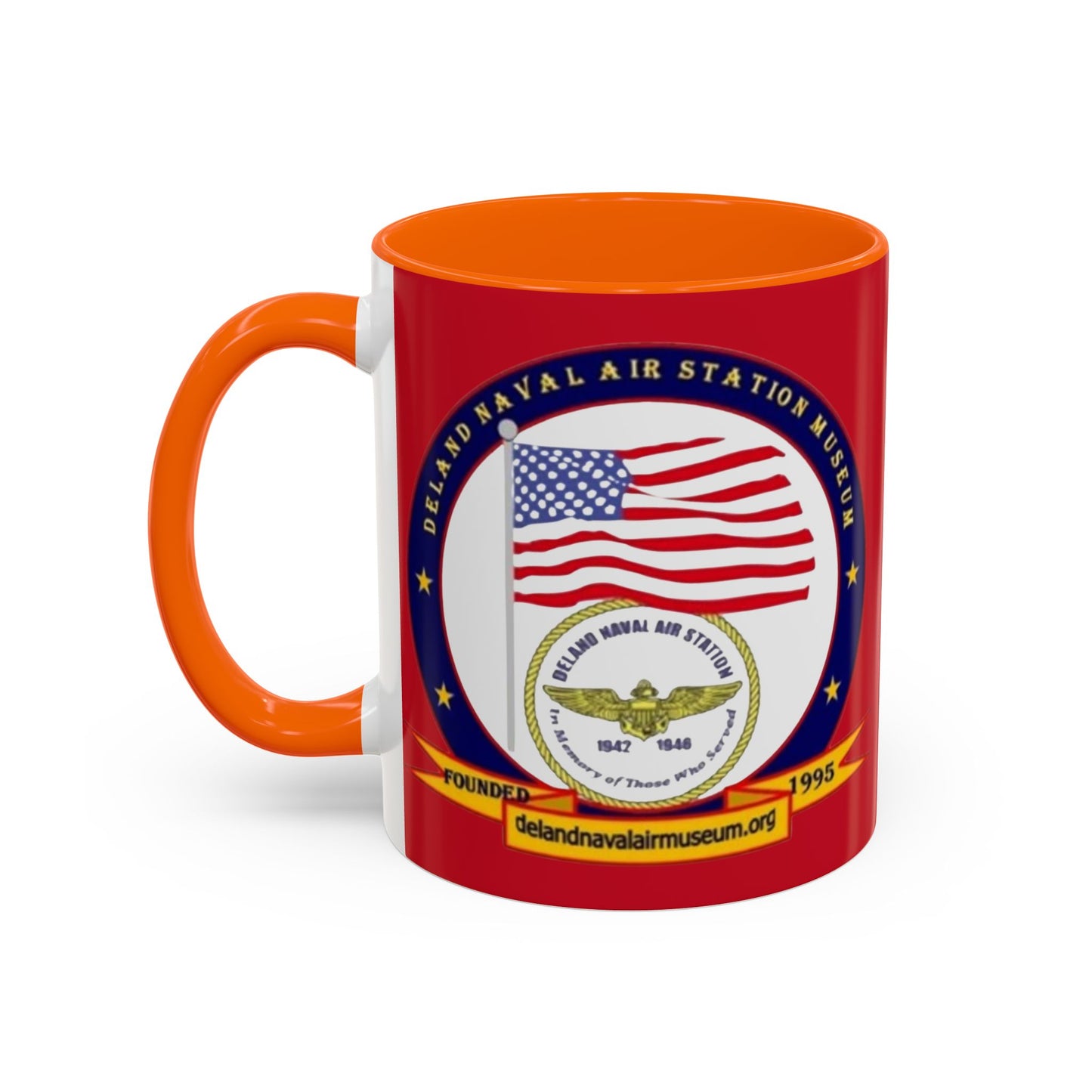 DeLand Naval Air Station Museum Red Accent Mug by theGreenDragonTavern.shop