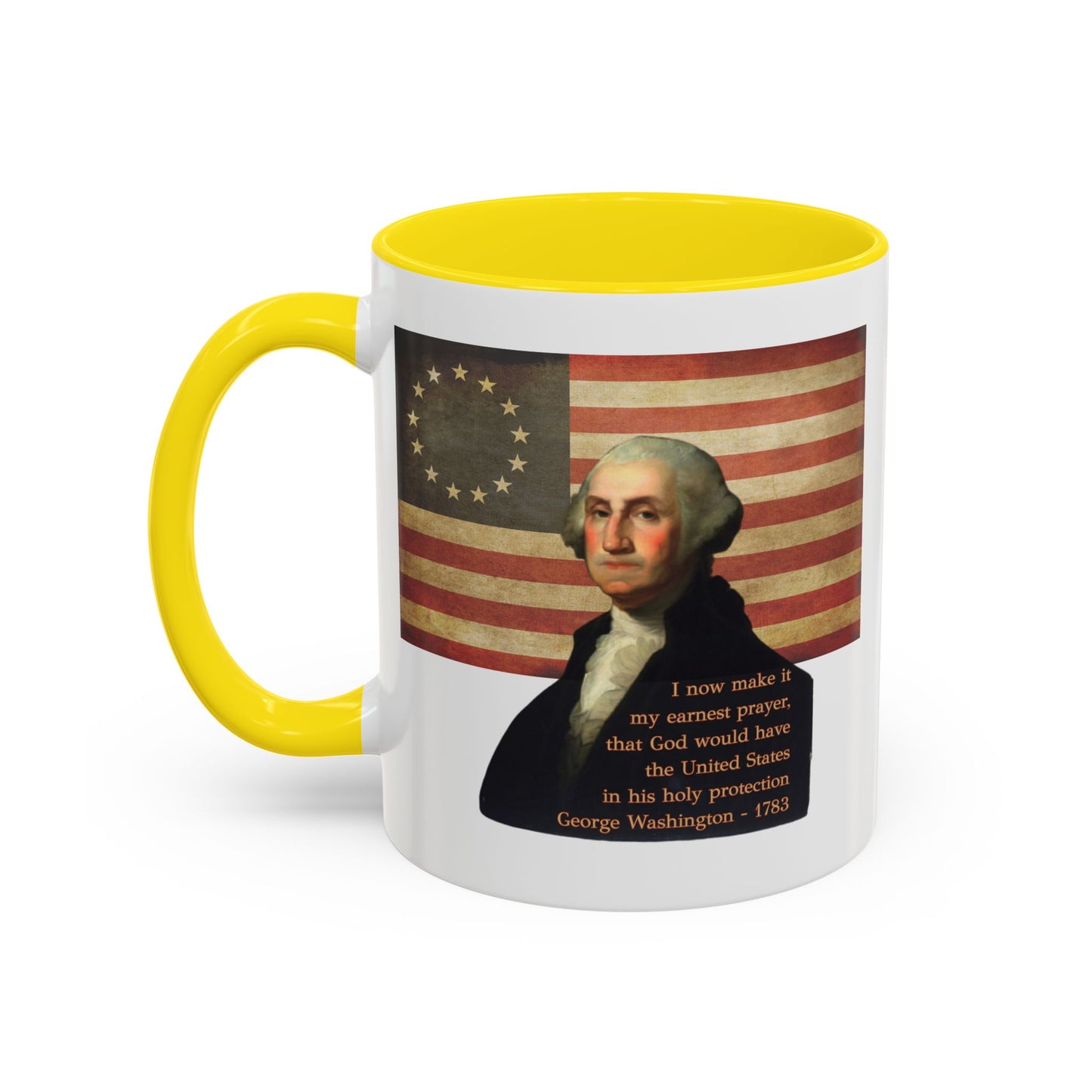 Washington's Earnest Prayer White Accent Mug by theGreenDragonTavern.shop