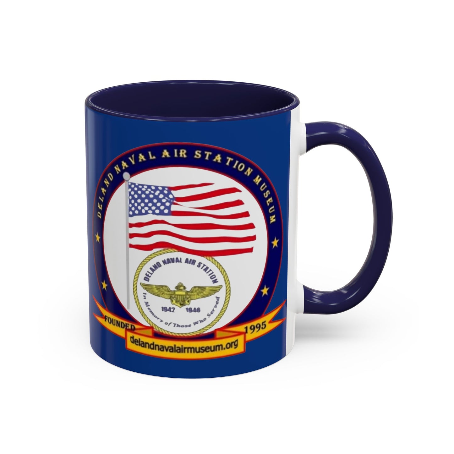 DeLand Naval Air Station Museum Blue Accent Mug by theGreenDragonTavern.shop