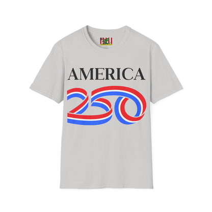 America 250 Black font, Light colors, Unisex T-Shirt by theGreenDragonTavern.shop