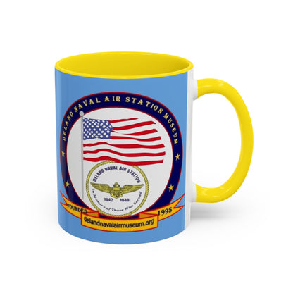 DeLand Naval Air Station Museum Light Blue Accent Mug by theGreenDragonTavern.shop