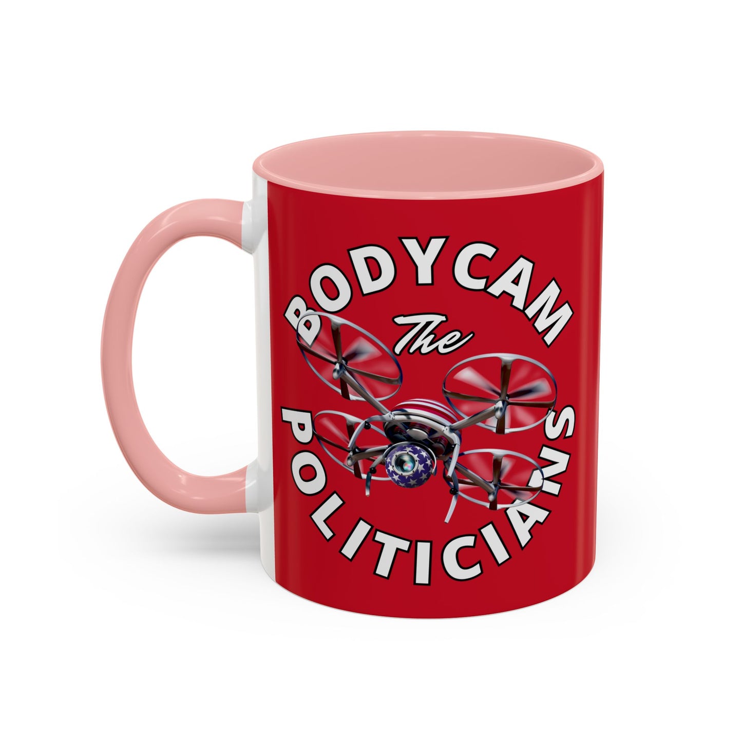 Bodycam the Politicians Drone Red Accent Mug by theGreenDragonTavern.shop