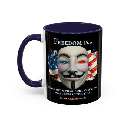 Ronald Reagan Freedom Vendetta Black Accent Mug by theGreenDragonTavern.shop