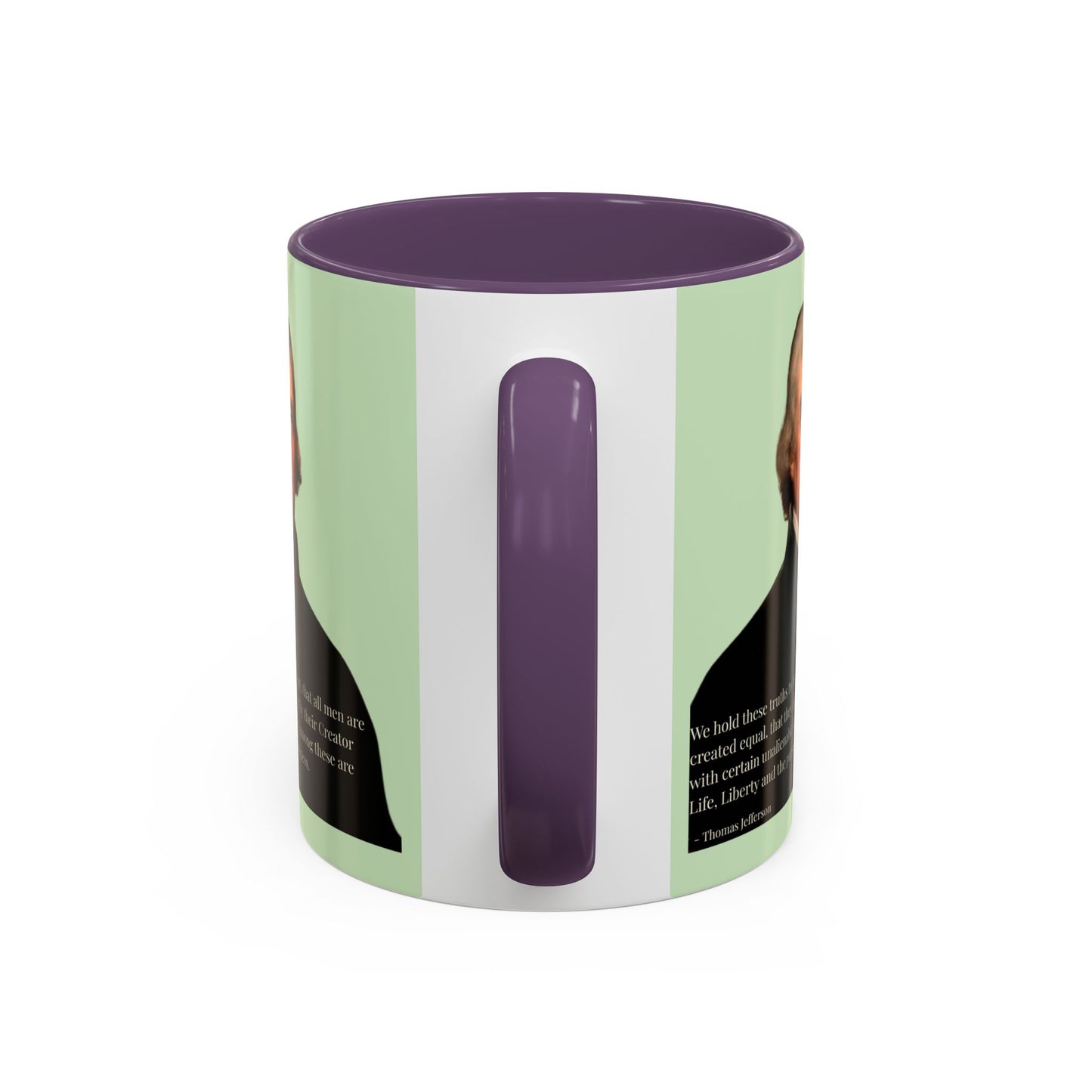 We hold these truths to be self-evident Light Green Accent Mug by theGreenDragonTavern.shop