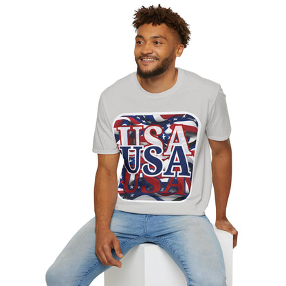 Red White and BLUE USA Patriot Light colors Unisex T-Shirt by theGreenDragonTavern.shop