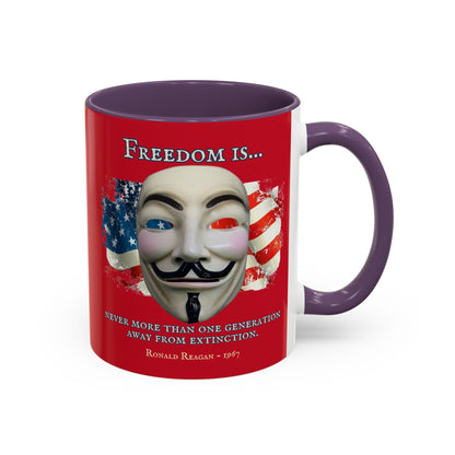 Ronald Reagan Freedom Vendetta Red Accent Mug by theGreenDragonTavern.shop