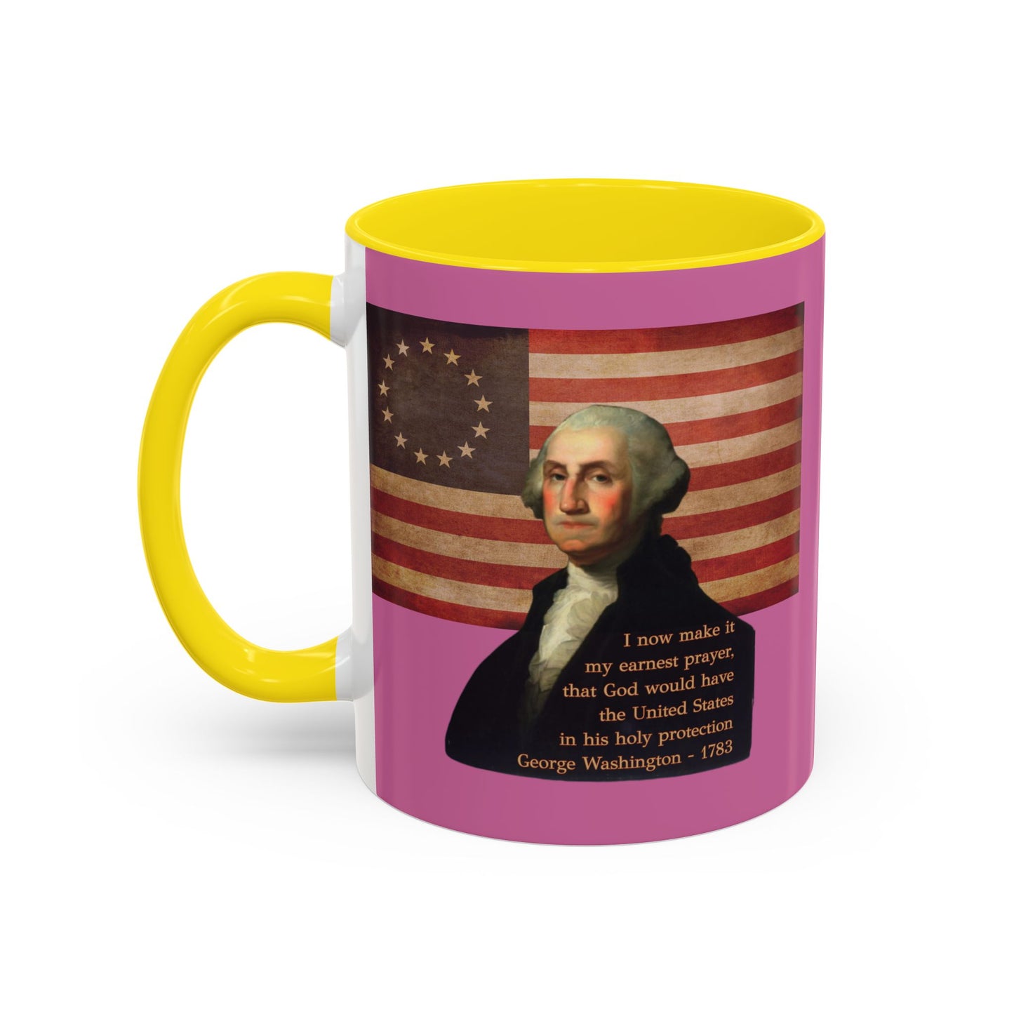 Washington's Earnest Prayer Pink Accent Mug by theGreenDragonTavern.shop