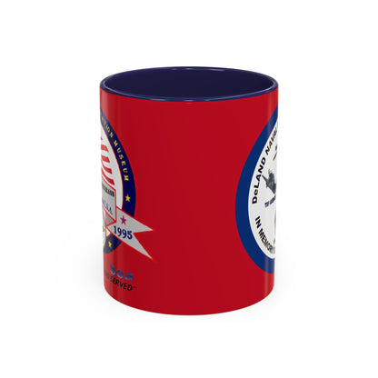DNASM 2-sided, Founding & Student Art w/Navy Ring Red Accent Mug by theGreenDragonTavern.shop