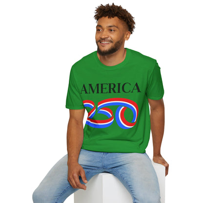 America 250 Black font, Dark colors, Unisex T-Shirt by theGreenDragonTavern.shop