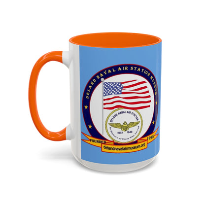 DeLand Naval Air Station Museum Light Blue Accent Mug by theGreenDragonTavern.shop