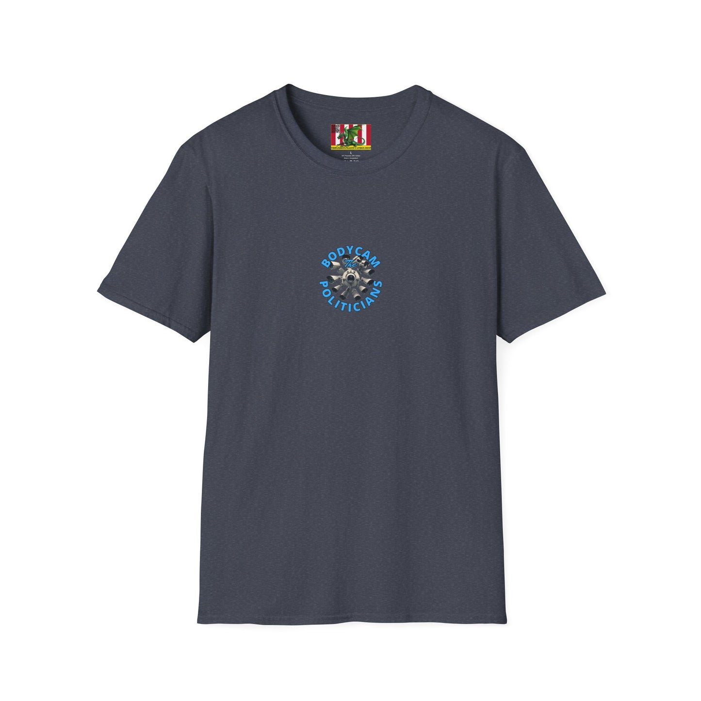 2-sided, Bodycam the Politicians Cameras Dark colors Unisex T-Shirt by theGreenDragonTavern.shop