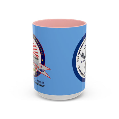 DNASM 2-sided, Founding & Student Art w/Navy Ring Light Blue Accent Mug by theGreenDragonTavern.shop