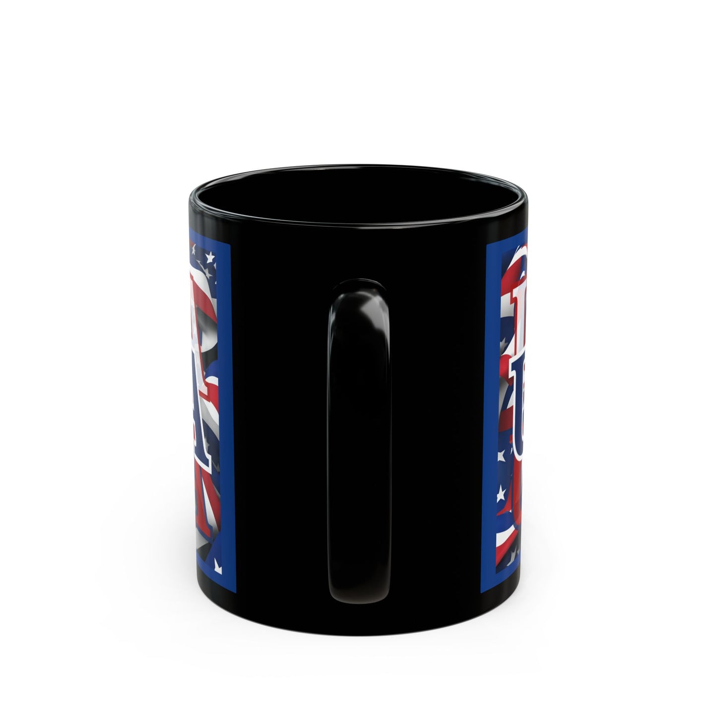 USA Blue font Center Patriot Blue Mug by theGreenDragonTavern.shop