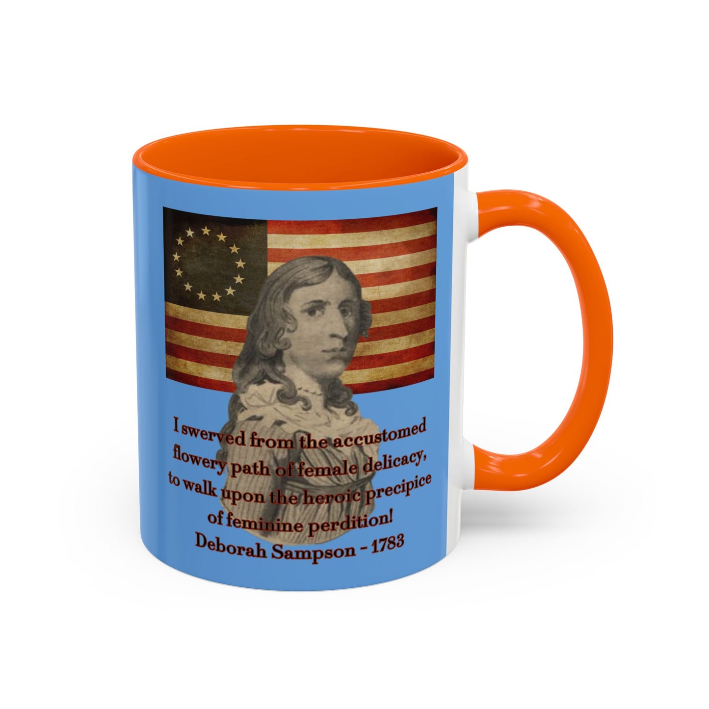 Deborah Sampson, America's Mulan Light Blue Accent Mug by theGreenDragonTavern.shop