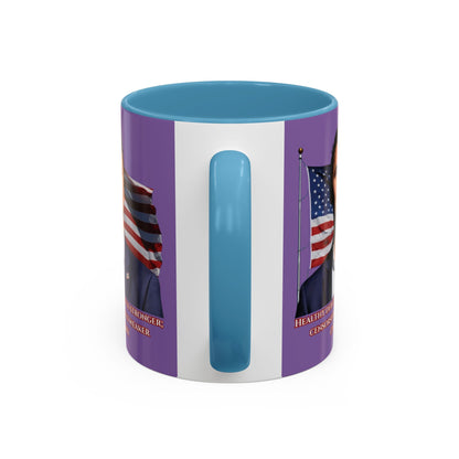 Charlie Kirk, Healthy Debate Light Purple Accent Mug by theGreenDragonTavern.shop