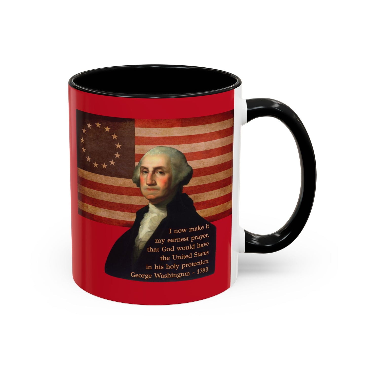Washington's Earnest Prayer Red Accent Mug by theGreenDragonTavern.shop