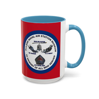 DNASM 2-sided, Founding & Student Art w/Navy Ring Red Accent Mug by theGreenDragonTavern.shop