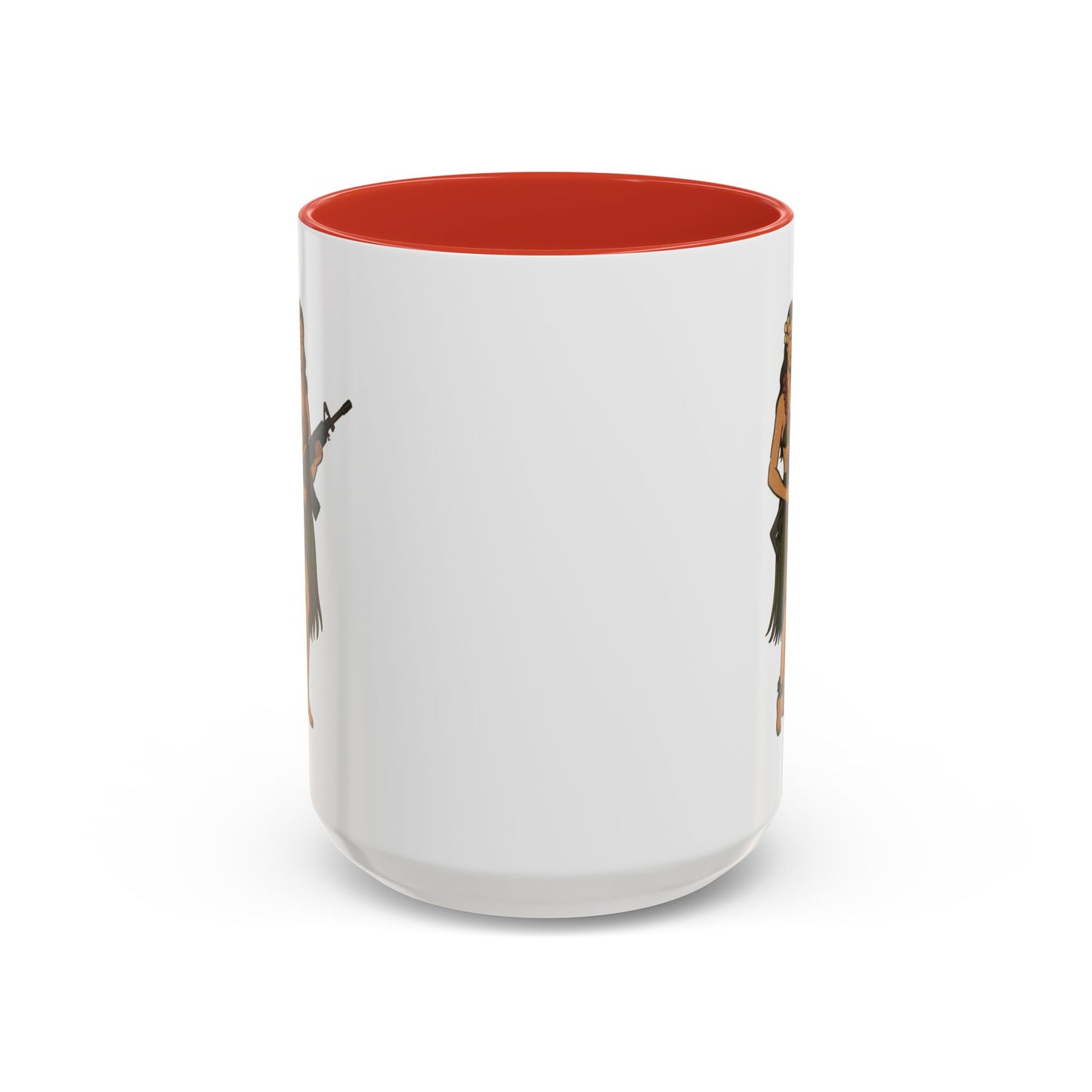 Hula Girl Packin' Heat White Accent Mug by theGreenDragonTavern.shop