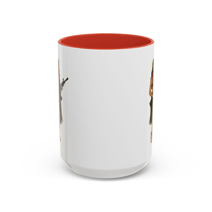 Hula Girl Packin' Heat White Accent Mug by theGreenDragonTavern.shop