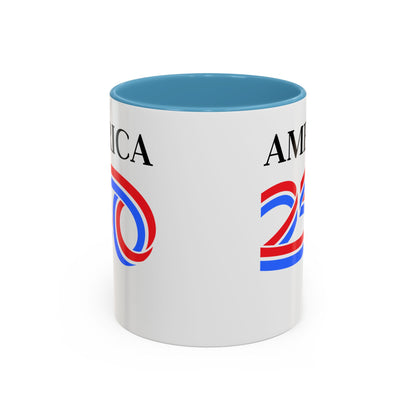 America 250 White Accent Mug by theGreenDragonTavern.shop
