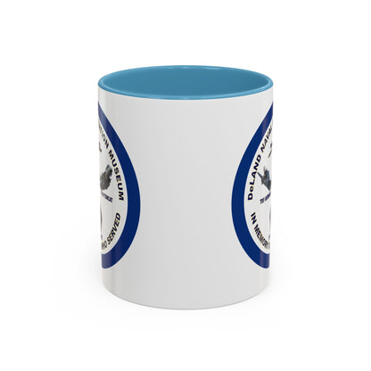 DNASM Student Art Navy Frame White Accent Mug by theGreenDragonTavern.shop