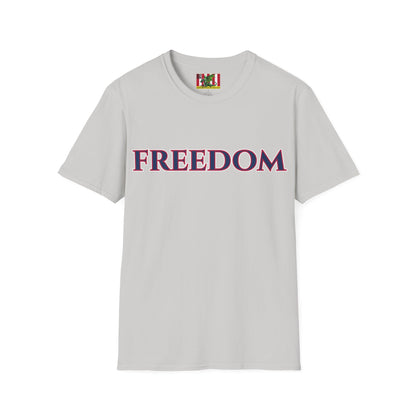 Freedom, Blue font, Light colors Unisex T-Shirt by theGreenDragonTavern.shop
