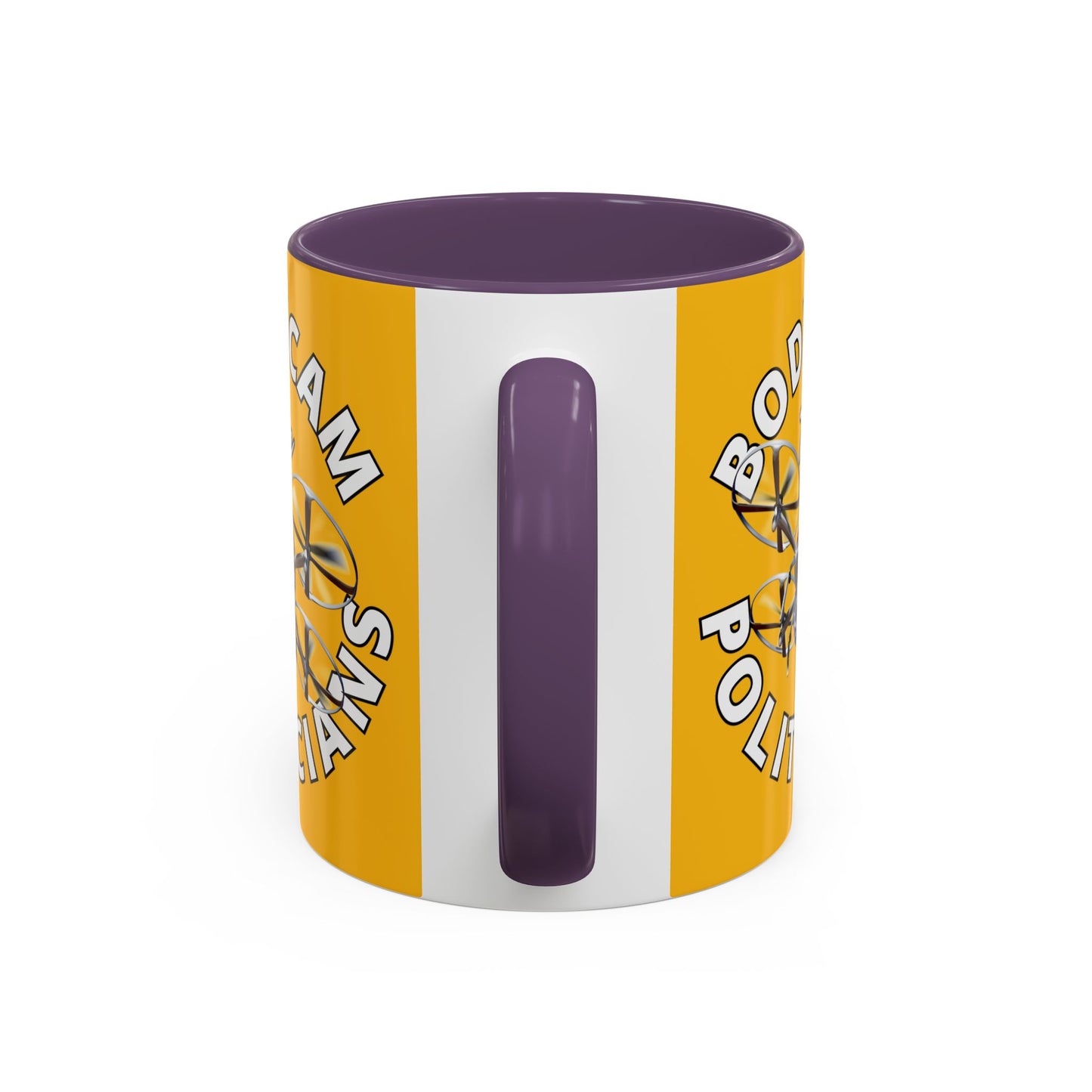 Bodycam the Politicians Drone Yellow Accent Mug by theGreenDragonTavern.shop