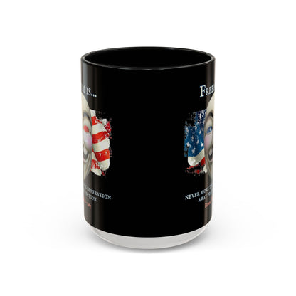 Ronald Reagan Freedom Vendetta Black Accent Mug by theGreenDragonTavern.shop