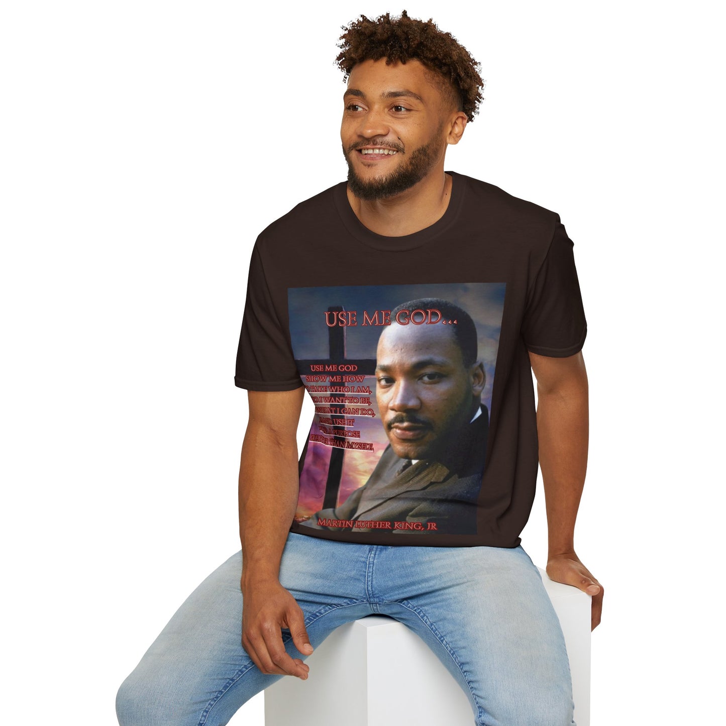 Use Me God, MLK Jr Dark colors Unisex T-Shirt by theGreenDragonTavern.shop