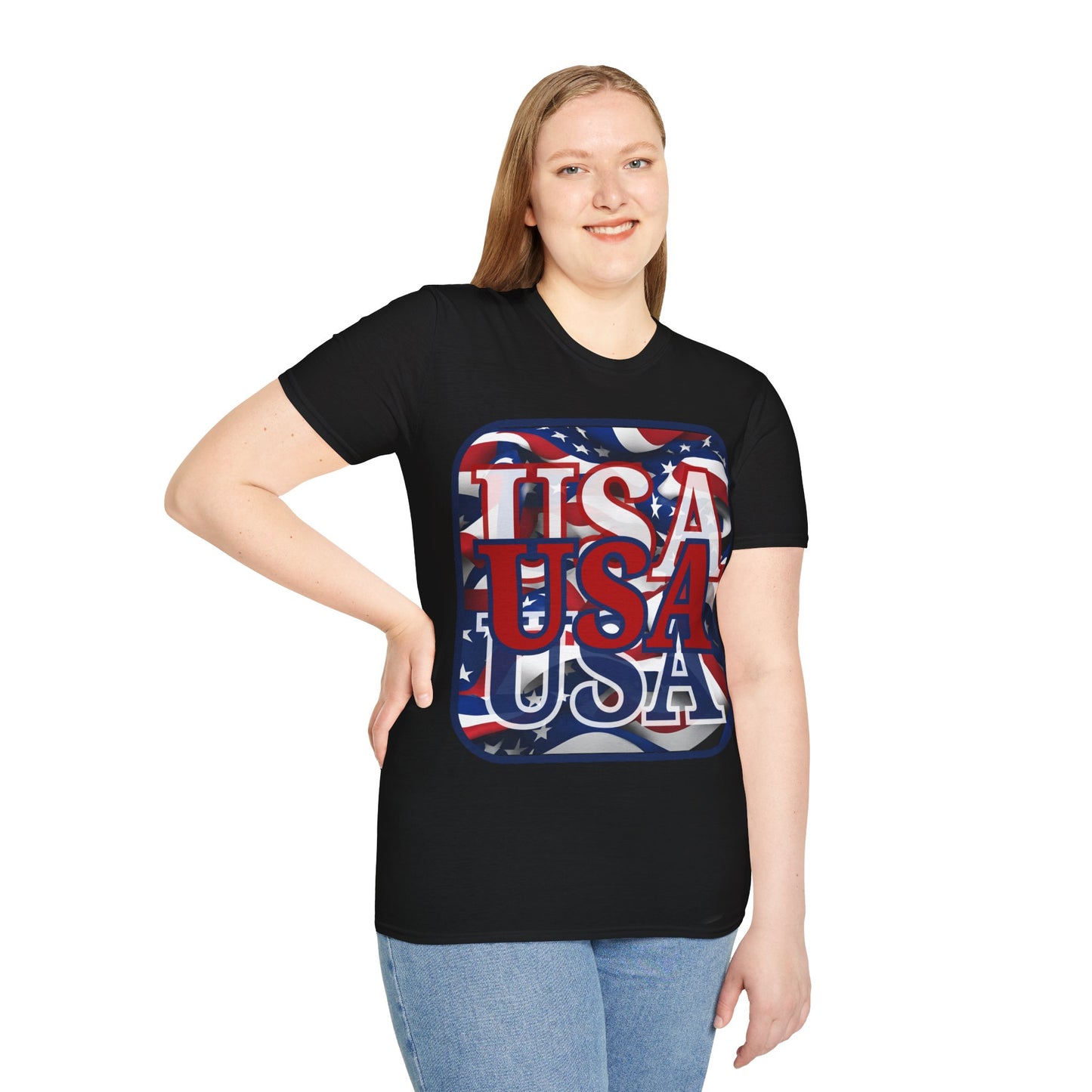 RED White and Blue USA Patriot Dark colors Unisex T-Shirt by theGreenDragonTavern.shop